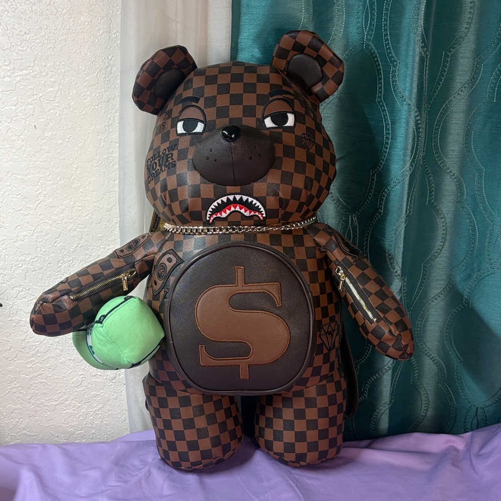 Sprayground Backpack Brown Bear Leather
